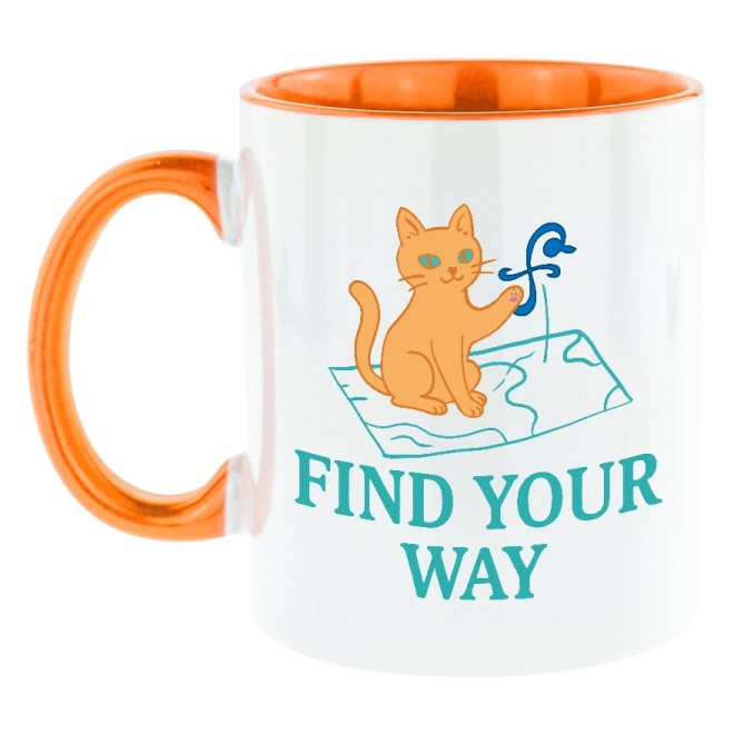 Find Your Way bi-color mug orange